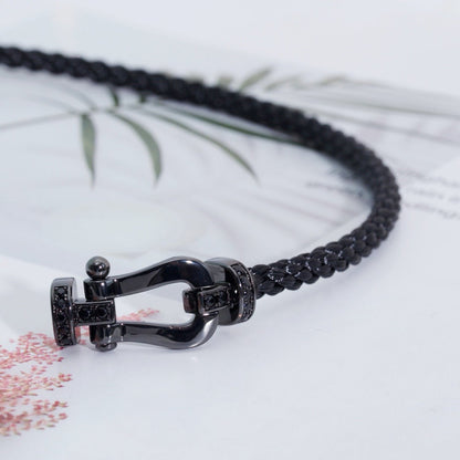 [BloomBling]FORCE LARGE SERIES HORSESHOE BLACK SAMURAI BRACELET