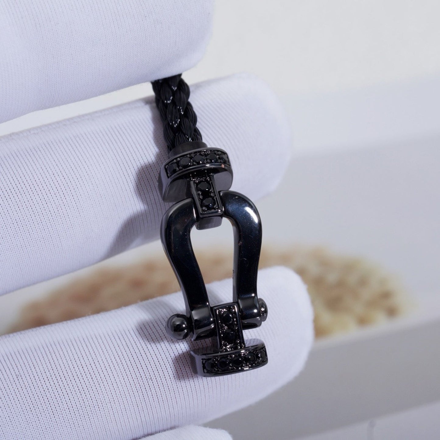 [BloomBling]FORCE LARGE SERIES HORSESHOE BLACK SAMURAI BRACELET