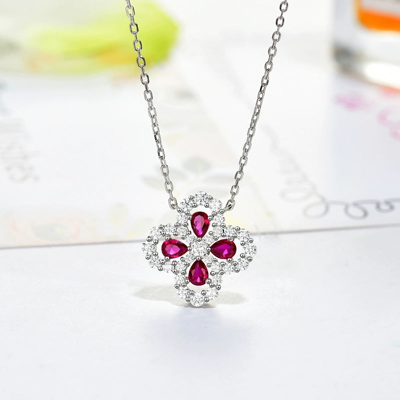 [BloomBling]LOOP NECKLACE FULL MOTIF DIAMOND 16MM MULTIPLE COLORS