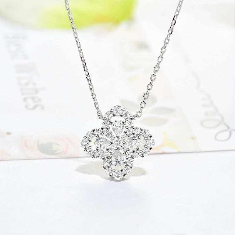 [BloomBling]LOOP NECKLACE FULL MOTIF DIAMOND 16MM MULTIPLE COLORS