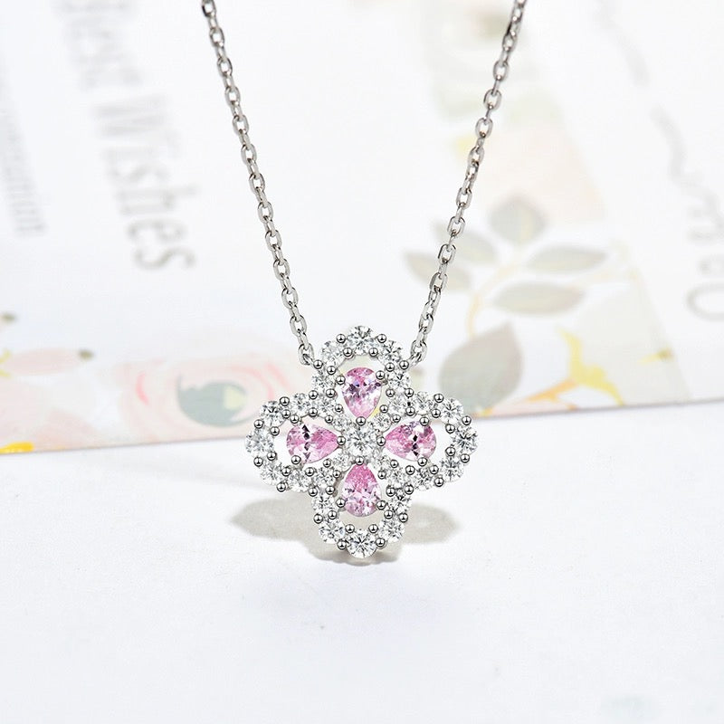 [BloomBling]LOOP NECKLACE FULL MOTIF DIAMOND 16MM MULTIPLE COLORS