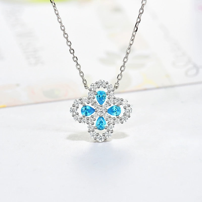 [BloomBling]LOOP NECKLACE FULL MOTIF DIAMOND 16MM MULTIPLE COLORS
