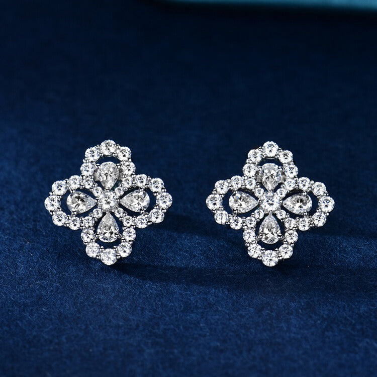 [BloomBling]LOOP EARRINGS FULL MOTIF DIAMOND 16MM
