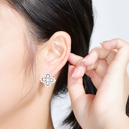 [BloomBling]LOOP EARRINGS FULL MOTIF DIAMOND 16MM