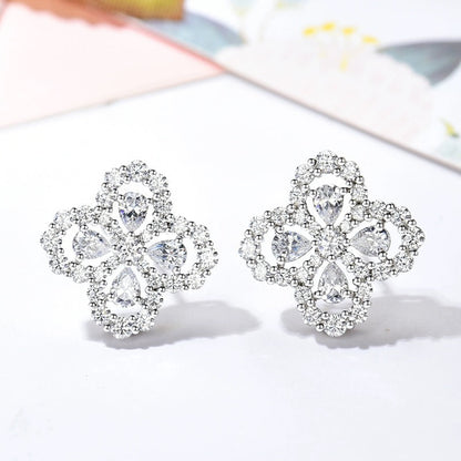 [BloomBling]LOOP EARRINGS FULL MOTIF DIAMOND 16MM