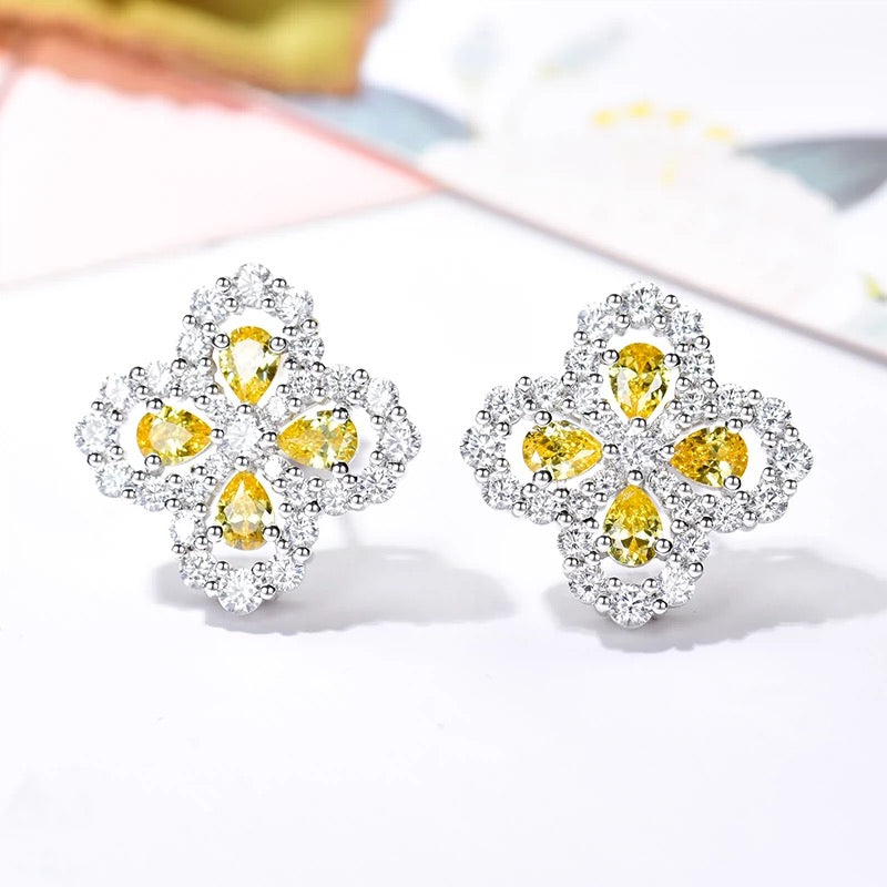 [BloomBling]LOOP EARRINGS FULL MOTIF DIAMOND 16MM