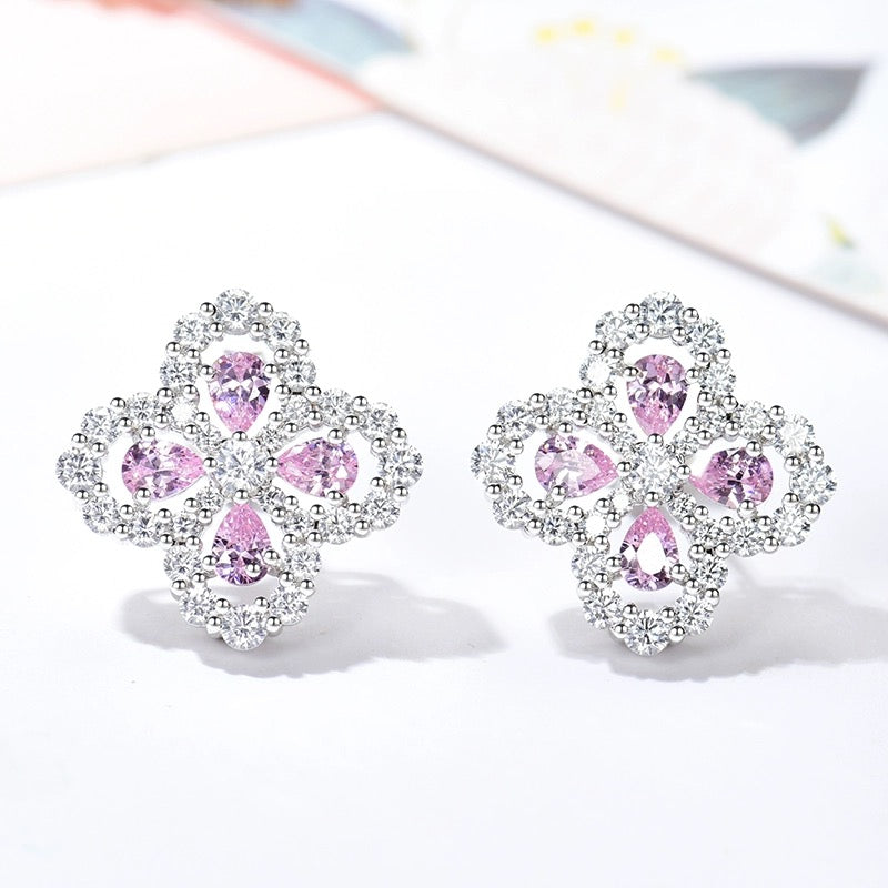 [BloomBling]LOOP EARRINGS FULL MOTIF DIAMOND 16MM