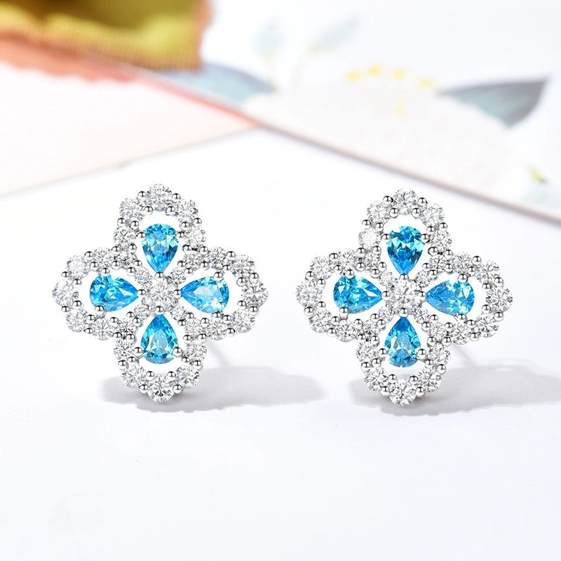 [BloomBling]LOOP EARRINGS FULL MOTIF DIAMOND 16MM