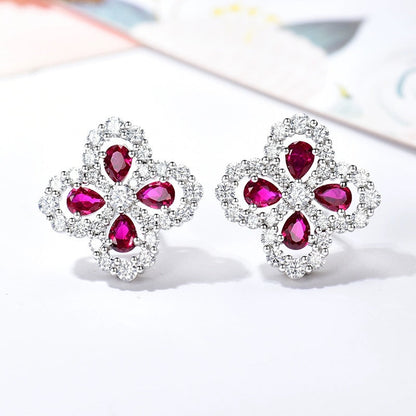 [BloomBling]LOOP EARRINGS FULL MOTIF DIAMOND 16MM