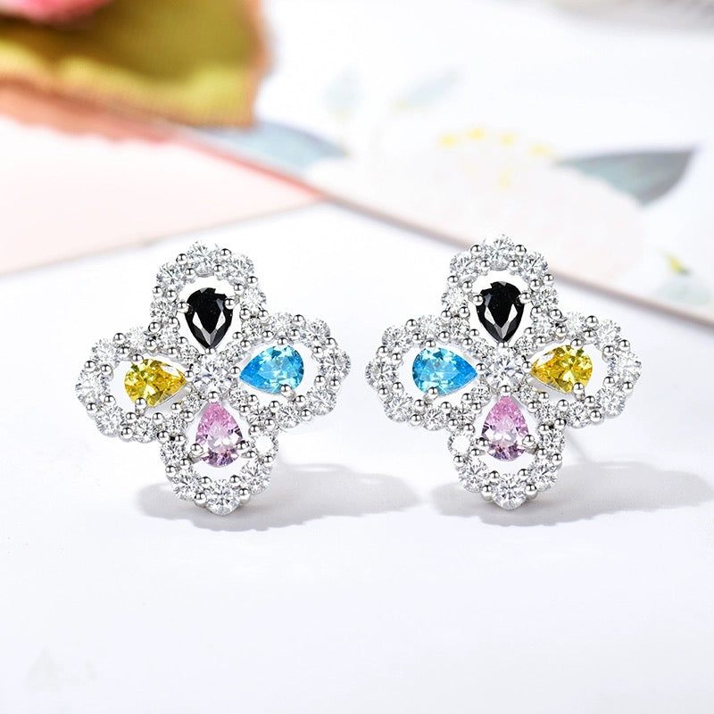 [BloomBling]LOOP EARRINGS FULL MOTIF DIAMOND 16MM