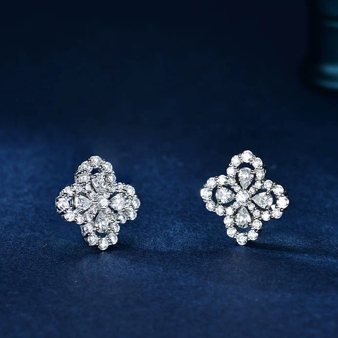 [BloomBling]LOOP EARRINGS FULL MOTIF DIAMOND 16MM