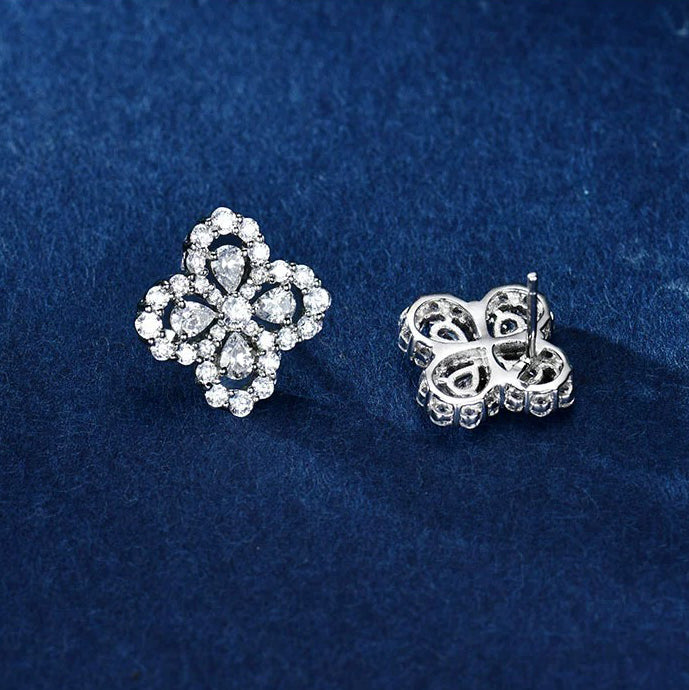 [BloomBling]LOOP EARRINGS FULL MOTIF DIAMOND 16MM