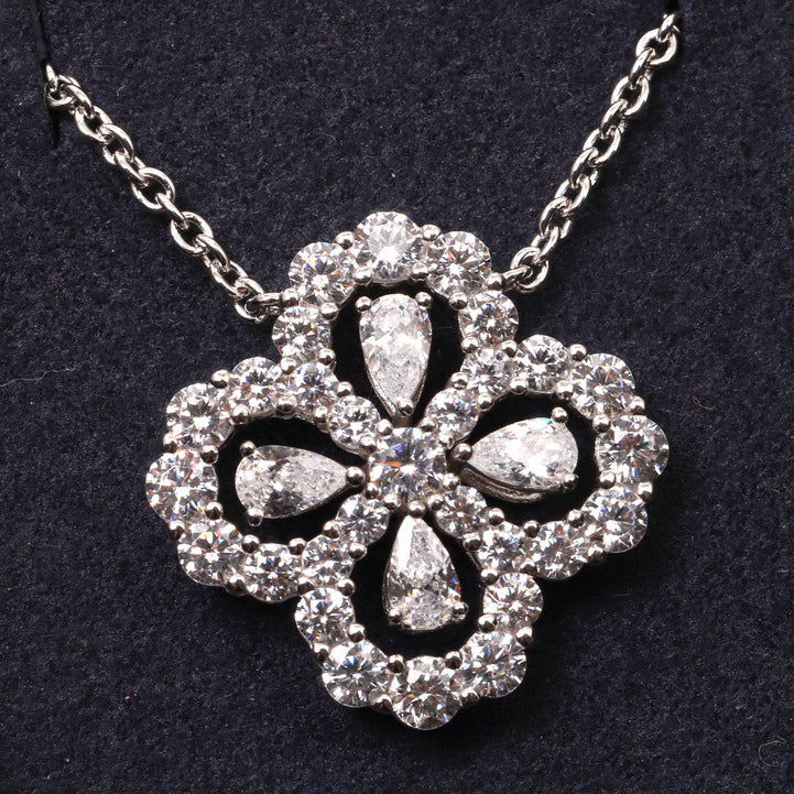[BloomBling]LOOP NECKLACE FULL MOTIF DIAMOND 16MM MULTIPLE COLORS