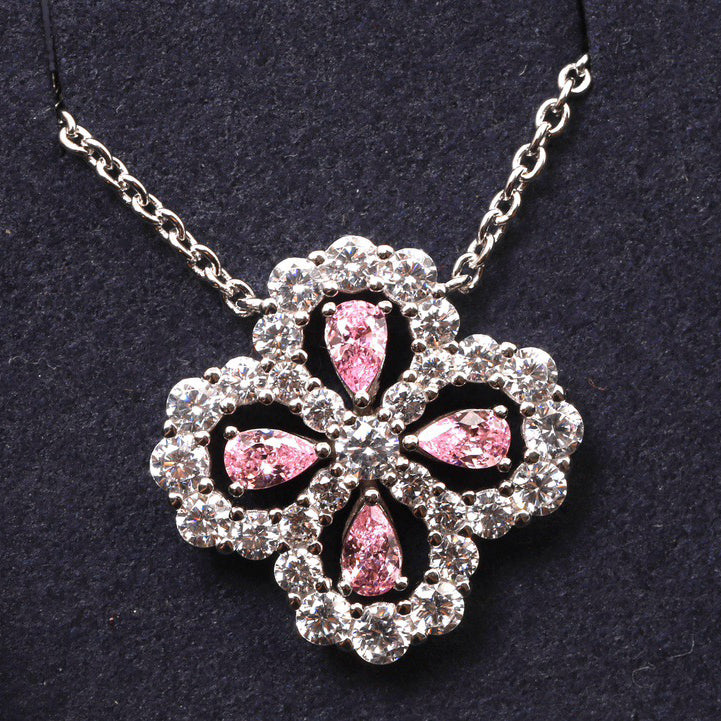 [BloomBling]LOOP NECKLACE FULL MOTIF DIAMOND 16MM MULTIPLE COLORS