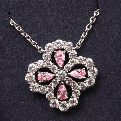 [BloomBling]LOOP NECKLACE FULL MOTIF DIAMOND 16MM MULTIPLE COLORS