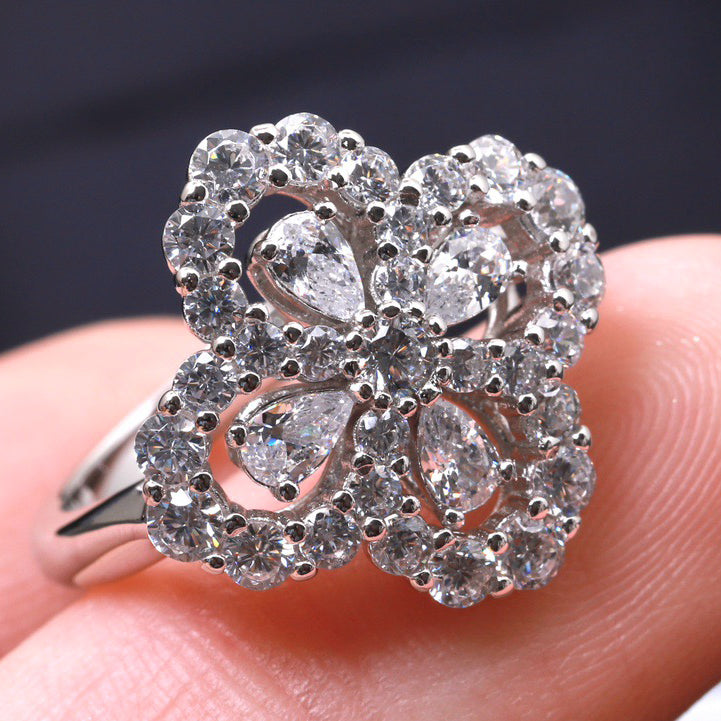 [BloomBling]LOOP RING FULL MOTIF DIAMOND 16MM SILVE