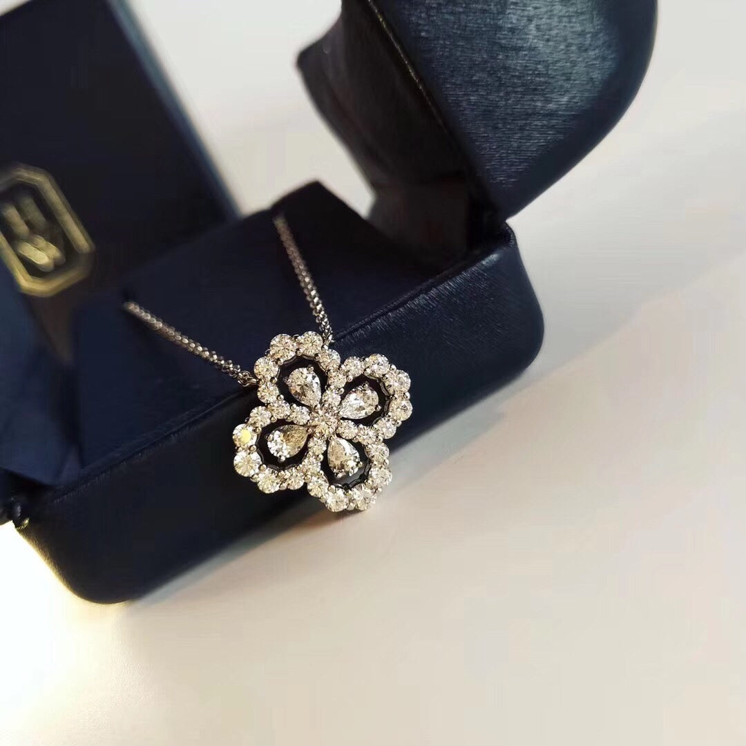 [BloomBling]LOOP NECKLACE FULL MOTIF DIAMOND 16MM MULTIPLE COLORS