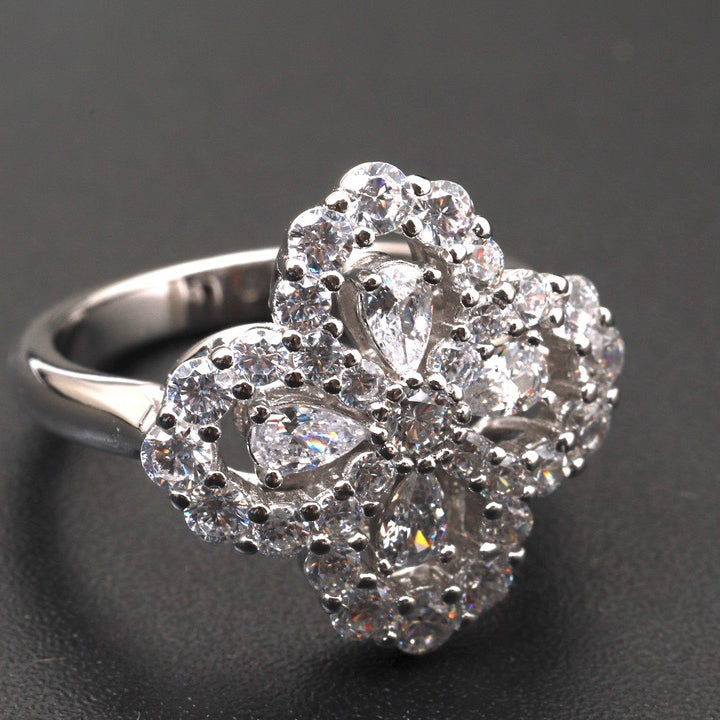 [BloomBling]LOOP RING FULL MOTIF DIAMOND 16MM SILVE
