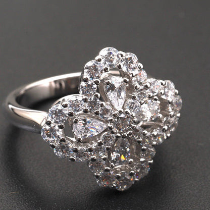 [BloomBling]LOOP RING FULL MOTIF DIAMOND 16MM SILVE