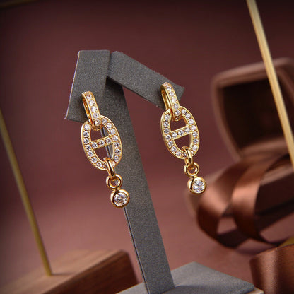 [BloomBling]HM CHAINE DIAMOND EARRINGS