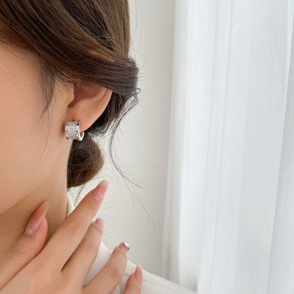 [BloomBling]ZERO 1 DIAMOND PAVED EARRINGS