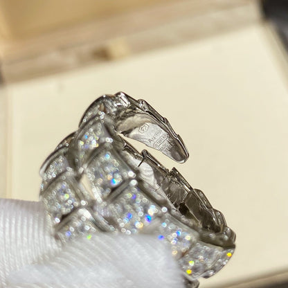 [BloomBling]SERPENTI DOUBLE RING SILVER DIAMOND PAVED