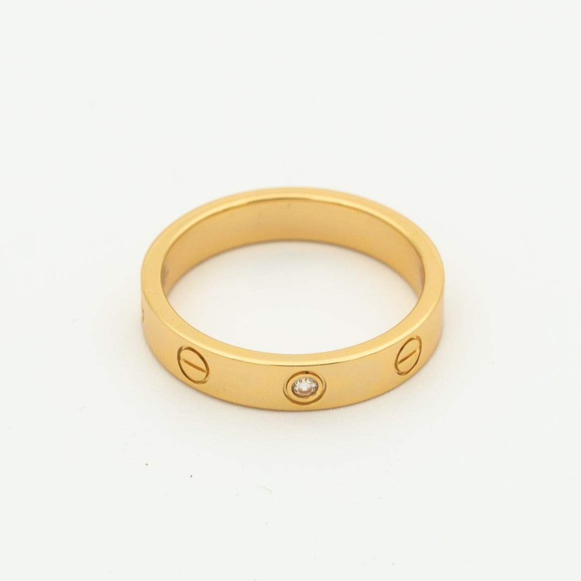 [BloomBling]LOVE RING 4MM 1 DIAMOND PINK GOLD
