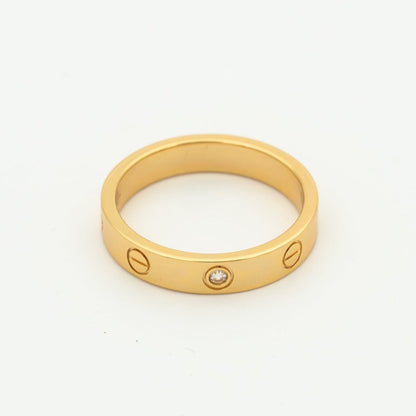 [BloomBling]LOVE RING 4MM 1 DIAMOND PINK GOLD
