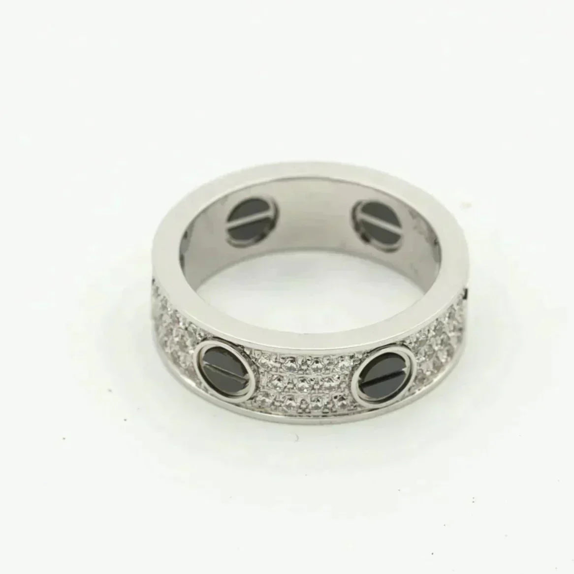 [BloomBling]LOVE RING 5.5MM DIAMONDS PAVED CERAMIC