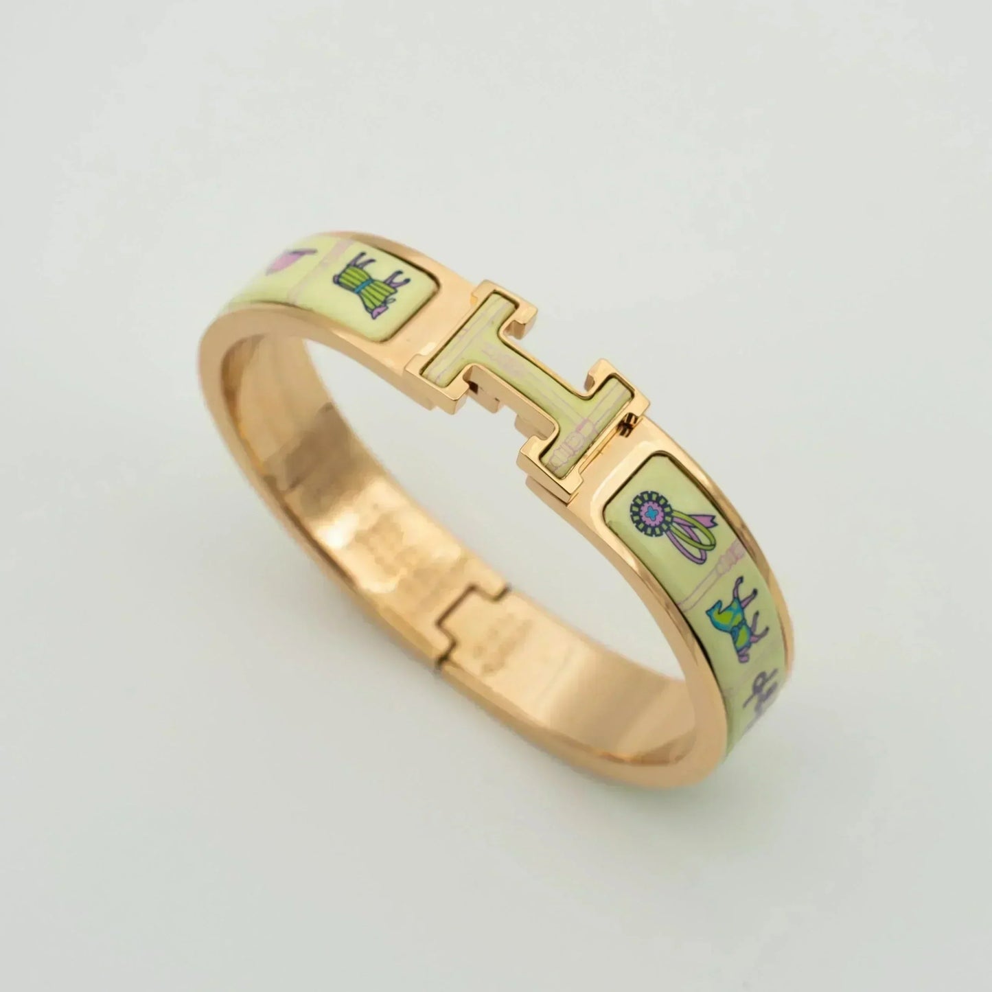 [BloomBling]H PINK GOLD BRACELET CREAM CERAMIC
