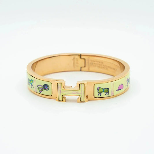 [BloomBling]H PINK GOLD BRACELET CREAM CERAMIC