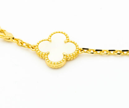 [BloomBling]CLOVER BRACELET 5 MOTIFS ONYX MOP