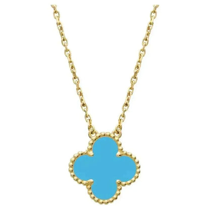[BloomBling]CLOVER 15MM VINTAGE TURQUOISE NECKLACE