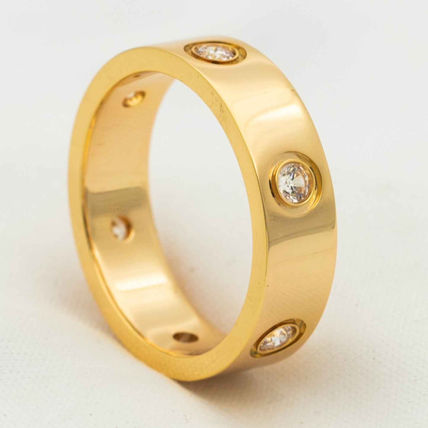 [BloomBling]LOVE RING 5.5MM 6 DIAMONDS PINK GOLD