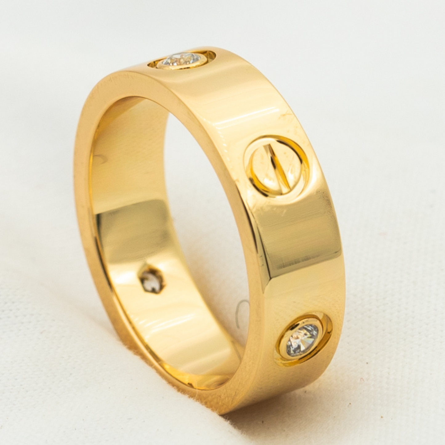 [BloomBling]LOVE RING 5.5MM 3 DIAMONDS PINK GOLD