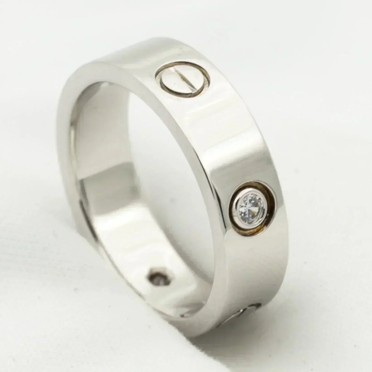 [BloomBling]LOVE RING 5.5MM 3 DIAMONDS SILVER