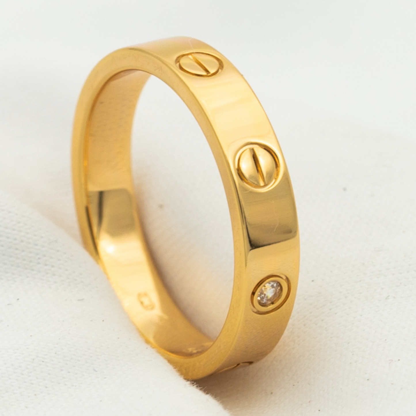 [BloomBling]LOVE RING 4MM 1 DIAMOND PINK GOLD