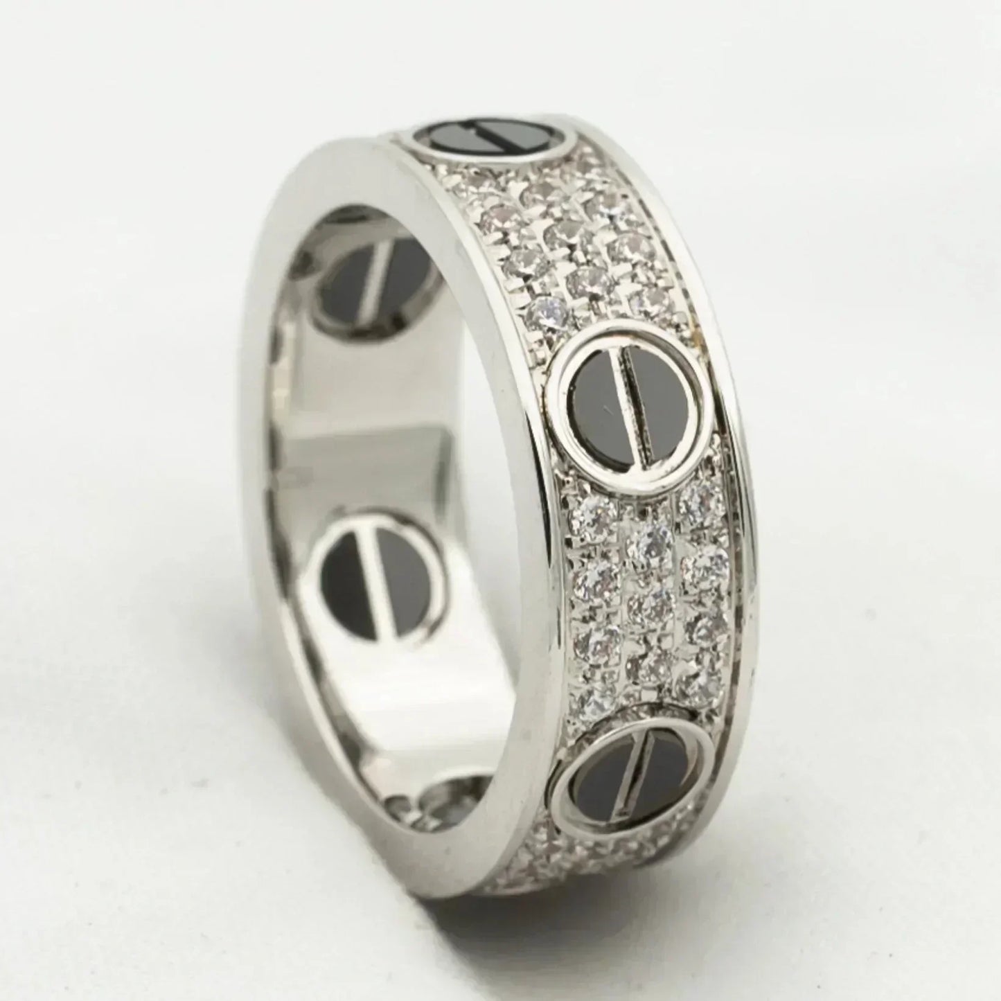 [BloomBling]LOVE RING 5.5MM DIAMONDS PAVED CERAMIC