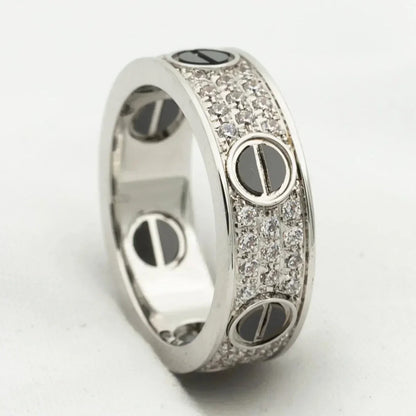 [BloomBling]LOVE RING 5.5MM DIAMONDS PAVED CERAMIC