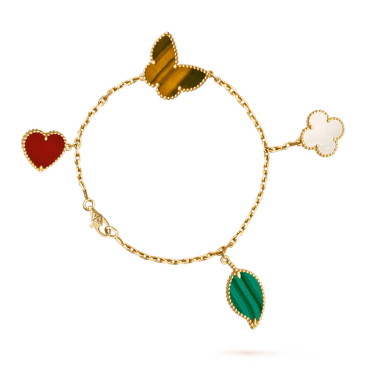[BloomBling]LUCKY SPRING 5 MOTIF GOLD BRACELET