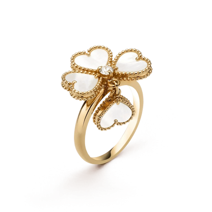 [BloomBling]SWEET CLOVER WHITE MOP RING