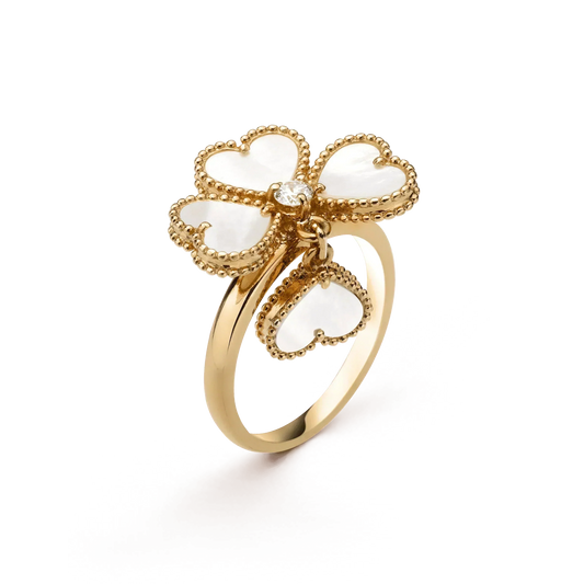 [BloomBling]SWEET CLOVER WHITE MOP RING