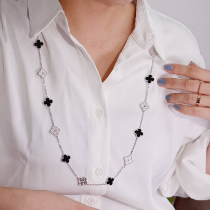 [BloomBling]CLOVER 20 MOTIFS ONYX DIAMOND SILVER