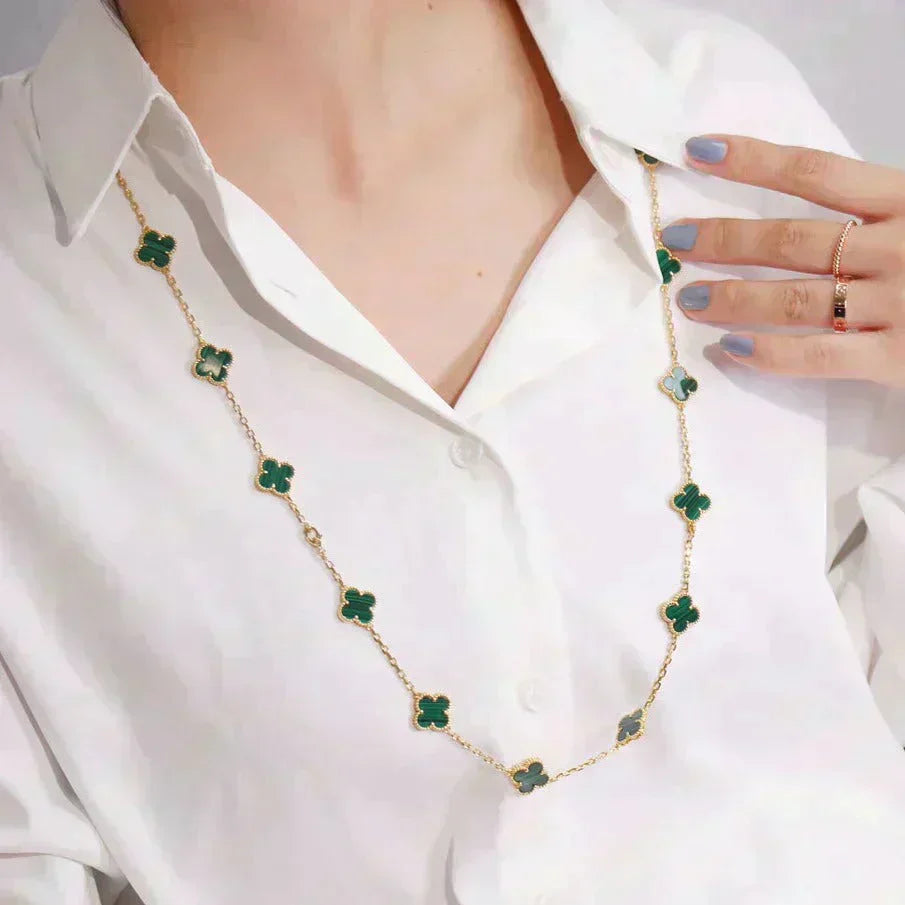 [BloomBling]CLOVER 20 MOTIFS MALACHITE GOLD