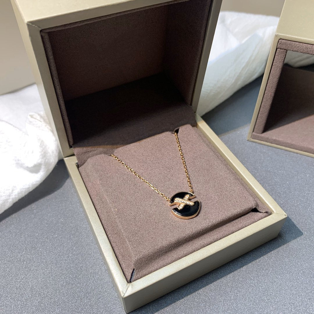 [BloomBling]JEUX DE PINK GOLD DIAMOND NECKLACE
