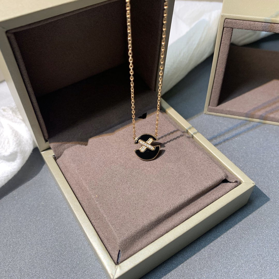 [BloomBling]JEUX DE PINK GOLD DIAMOND NECKLACE
