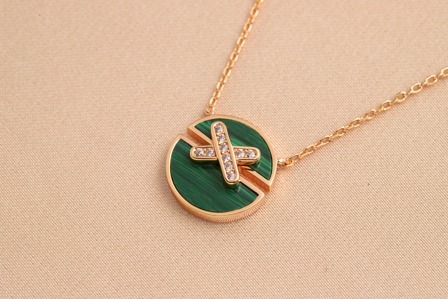 [BloomBling]JEUX DE PINK GOLD DIAMOND NECKLACE