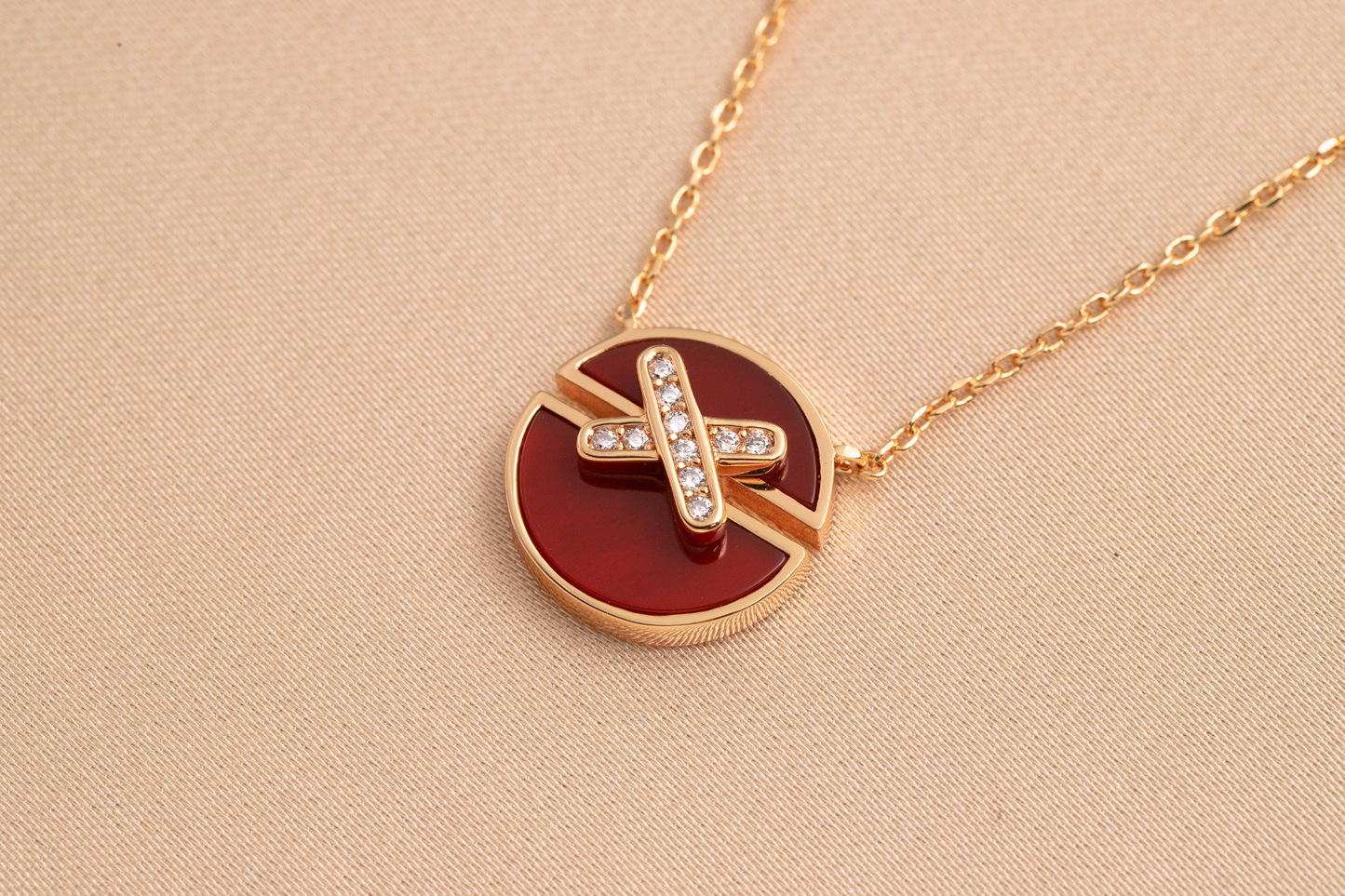[BloomBling]JEUX DE PINK GOLD DIAMOND NECKLACE
