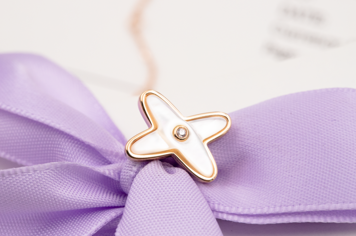 [BloomBling]JEUX DE WHITE MOP ROSE GOLD DIAMOND EARRINGS