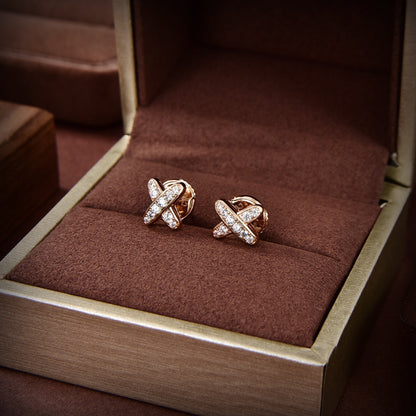 [BloomBling]JEUX DE GOLD DIAMOND EARRINGS